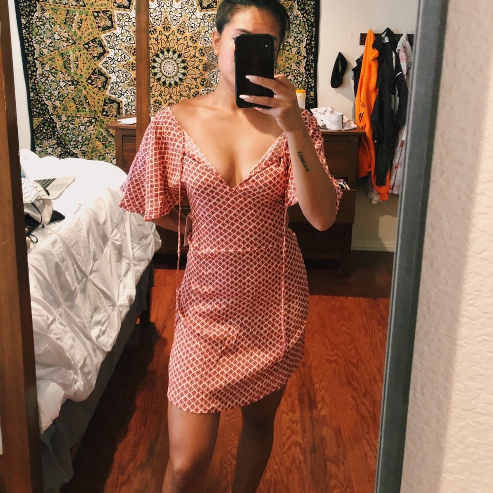 Red Patterned Summer Dress
